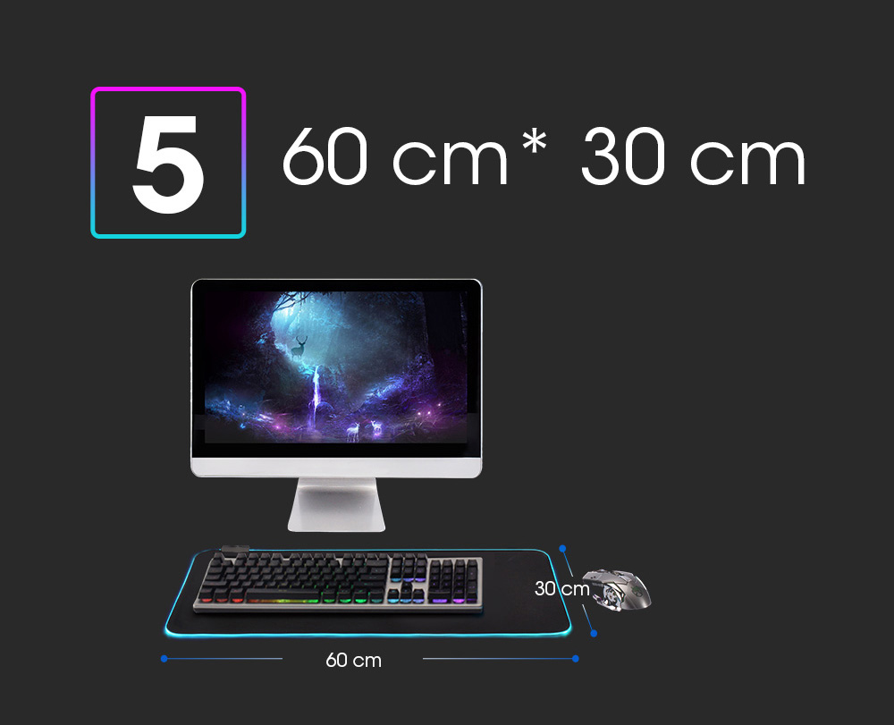 Rgb Led Gaming Mouse Pad Waterproof Large Keyboard Desk Mat_voghion.com