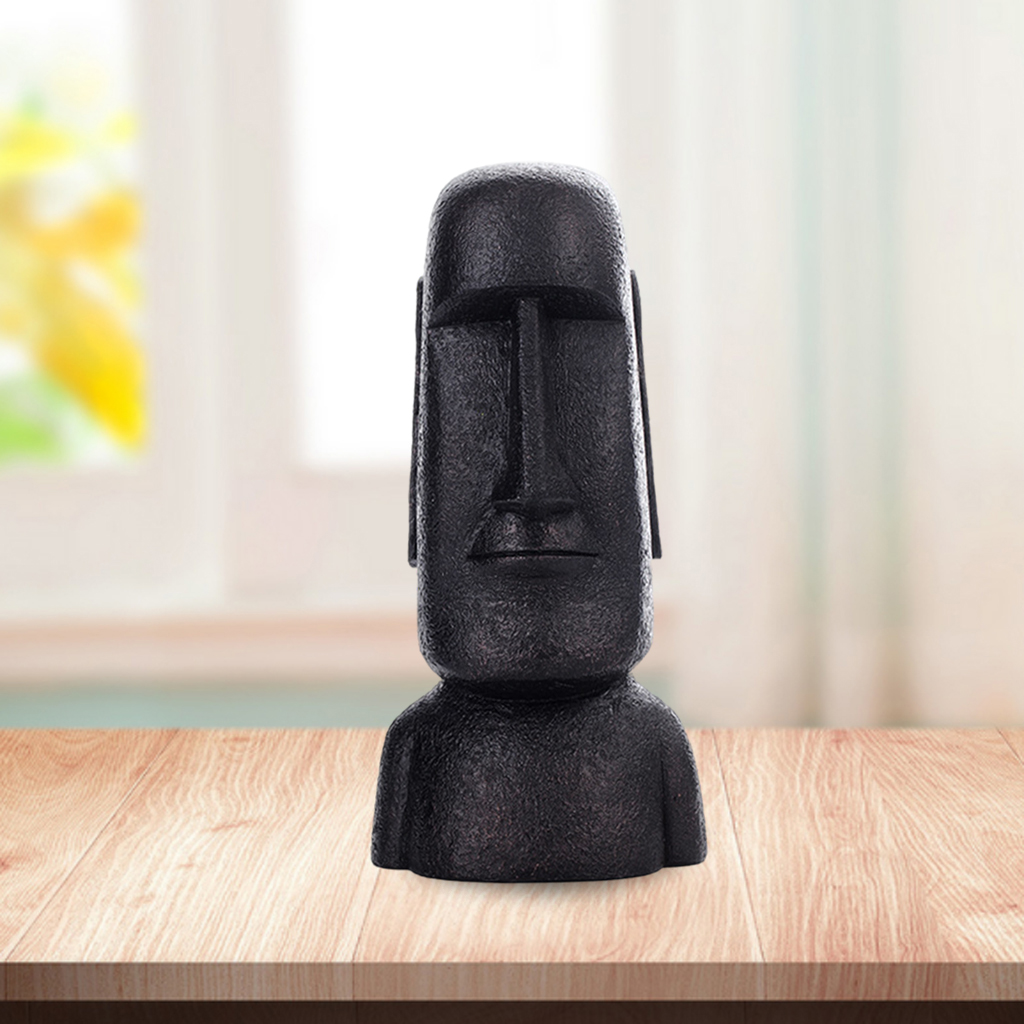Ancient Easter Island Statue Resin Decor Accents Antique Roman Portrait for Living Room Desk Bedroom Ornaments