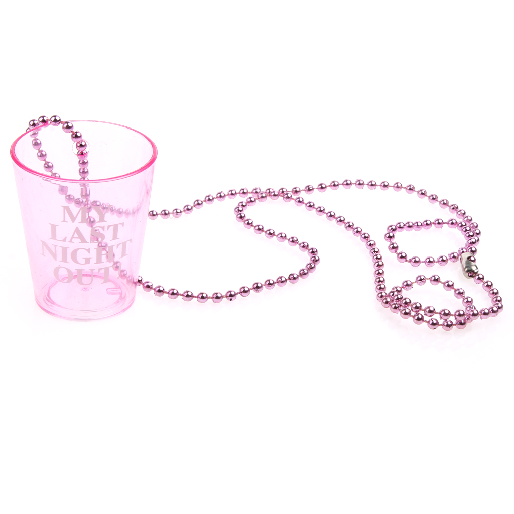 New Hot Sakl Bachelor Hen Night Party Girls Night Out Shot Plastic Cup On Bead Necklace Chain Party Supplies Decoration Gift