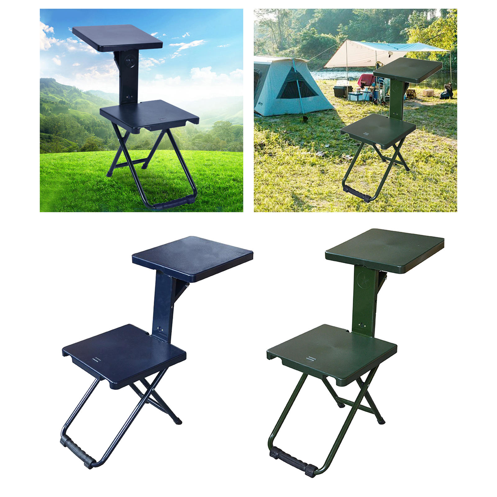 Portable Folding Chair Seat Ultralight Steel ABS Multifunctional Stool for Writing Outdoor Hiking Beach Camp Hunting