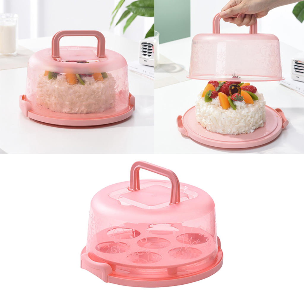 Cake Dessert Cupcake Muffin Carrier Container Translucent Dome Portable