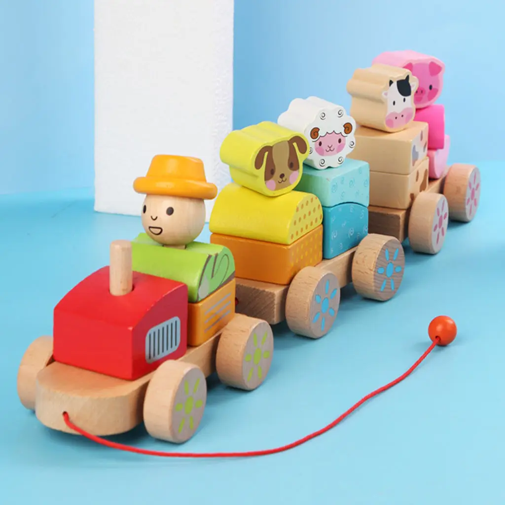 Multicolor Train Truck Shape Educational Toy Building Blocks for Christmas Kids Baby