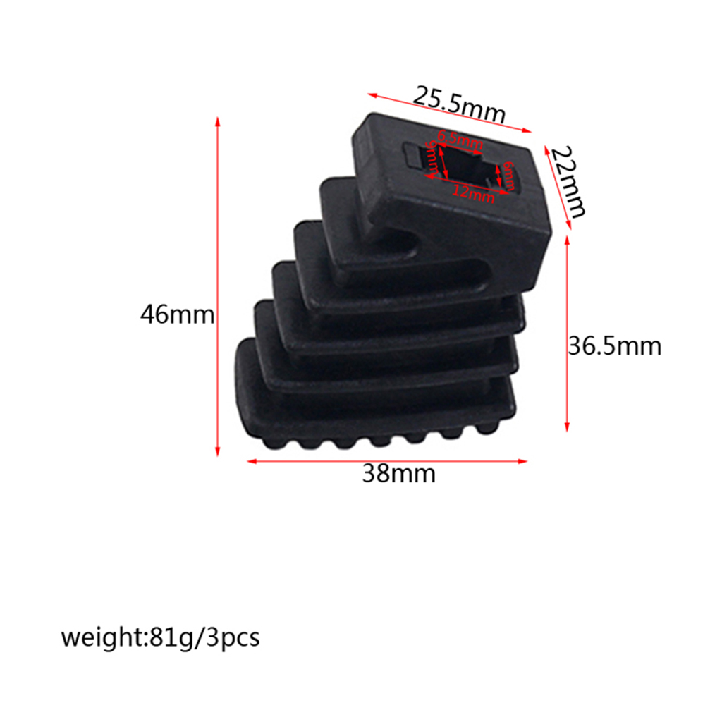 3 Pieces Drum Stool Rubber Feet, Drum Stool Accessories - Black