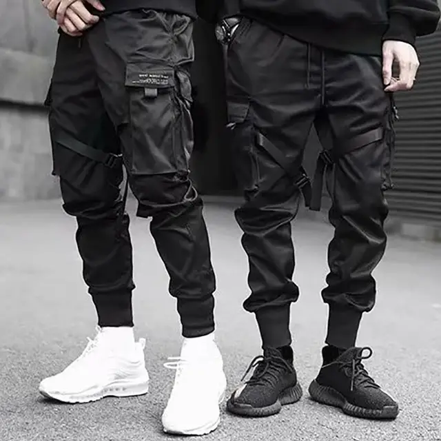 Men's Casual Cargo Pants Woven Multi-pocket Slim Street Style Trousers -  AliExpress