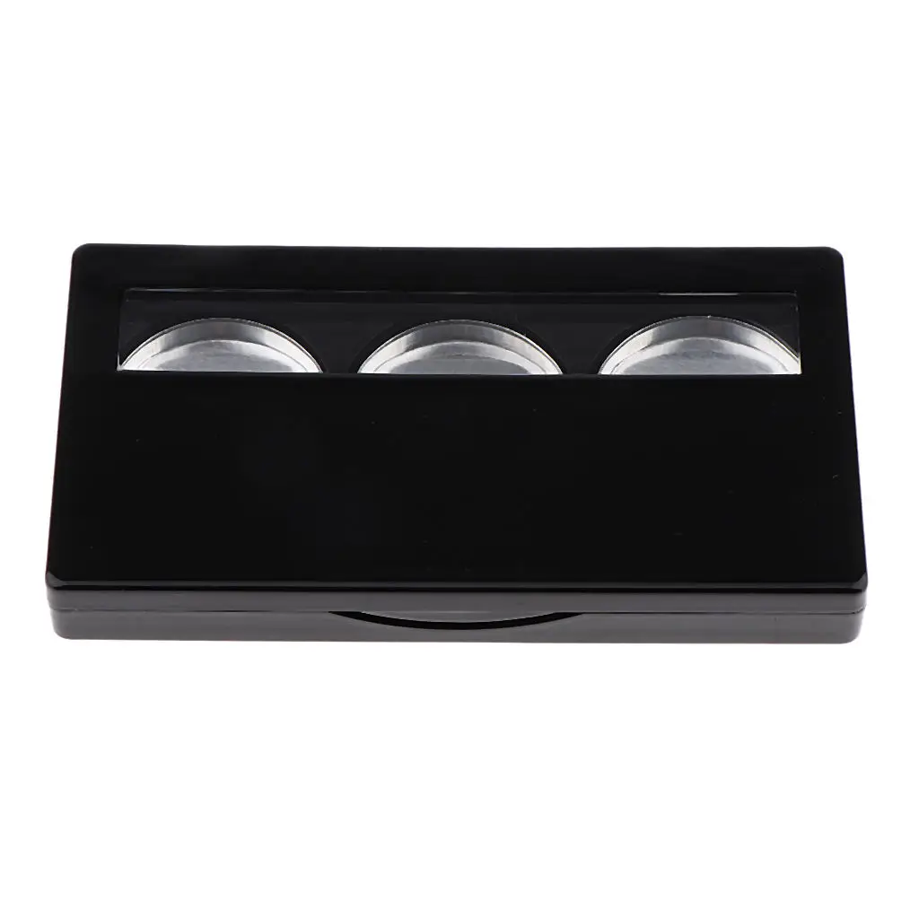 3 Slots Empty Eyeshadow Palette Blush Powder Container DIY Cosmetic Case Box