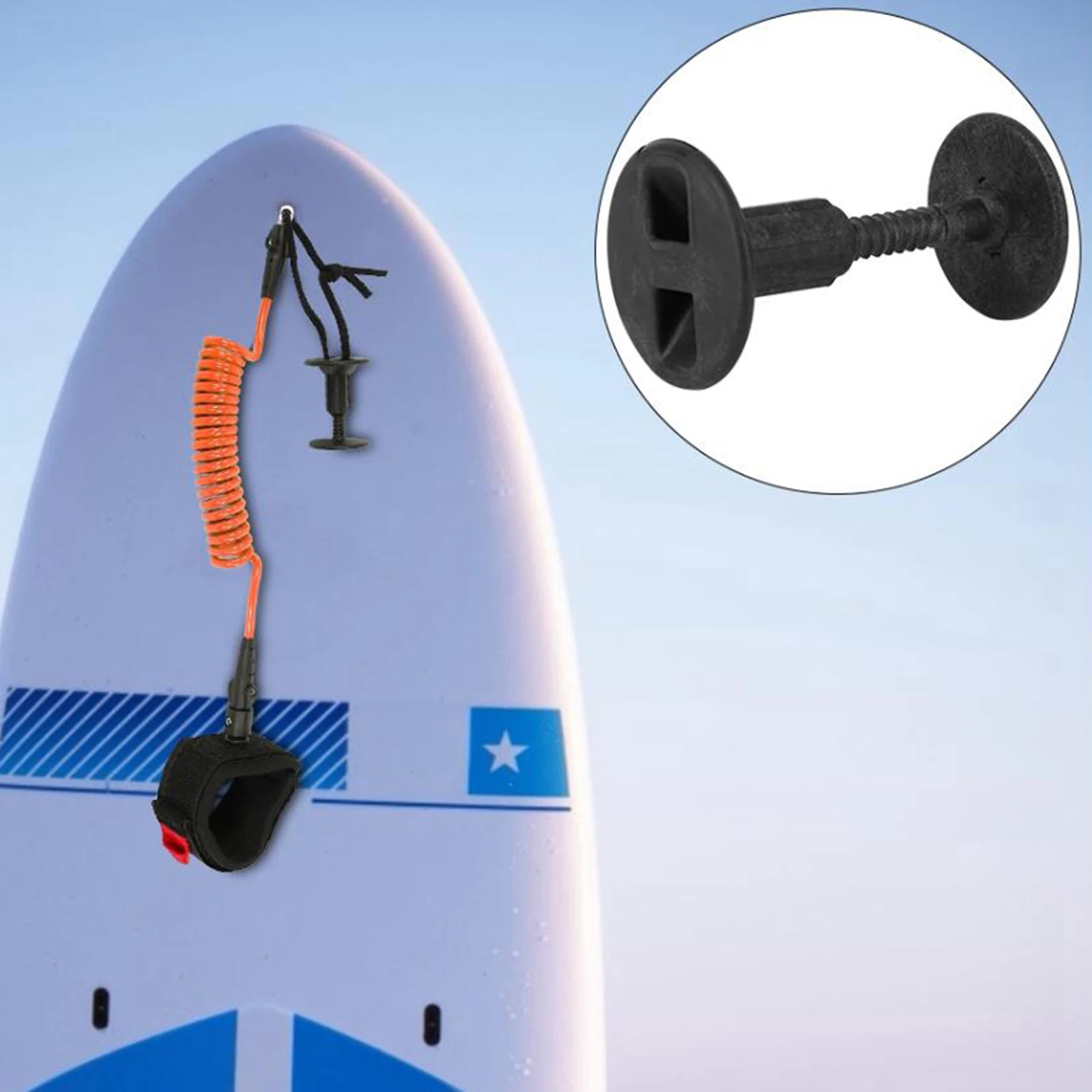 Durable Nylon Surfboard Leash Plug Soft Top SUPs Ankle Leash Screw Leg Rope