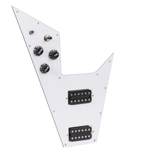 White 3 Ply Loaded Prewired Pickguard for   Guitar