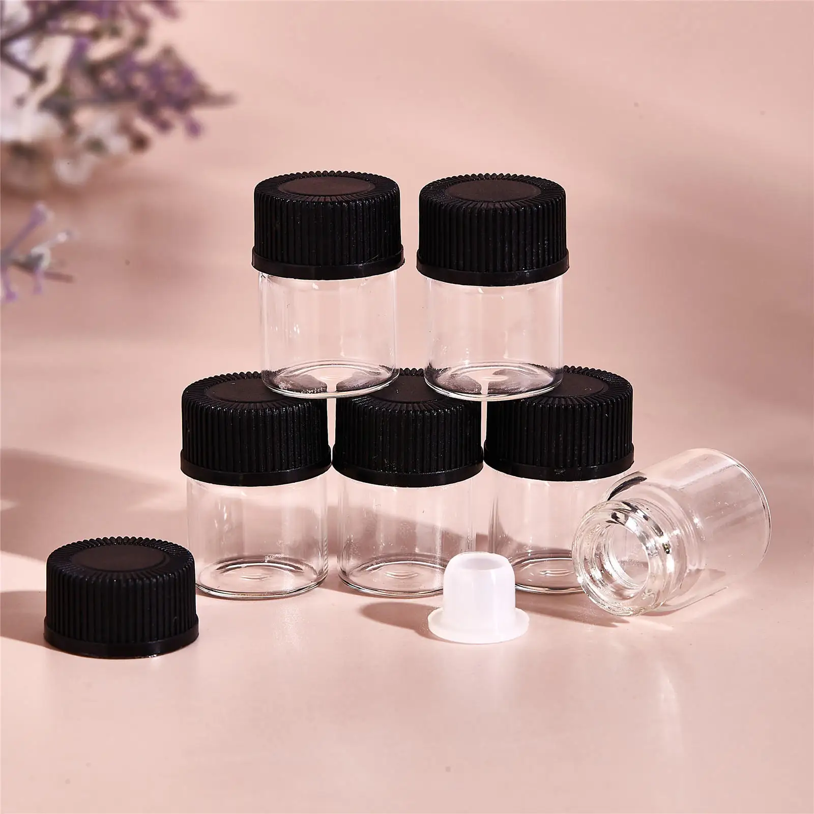 100Pcs Essential Oil Bottles Refillable with Orifice Reducers for Massage