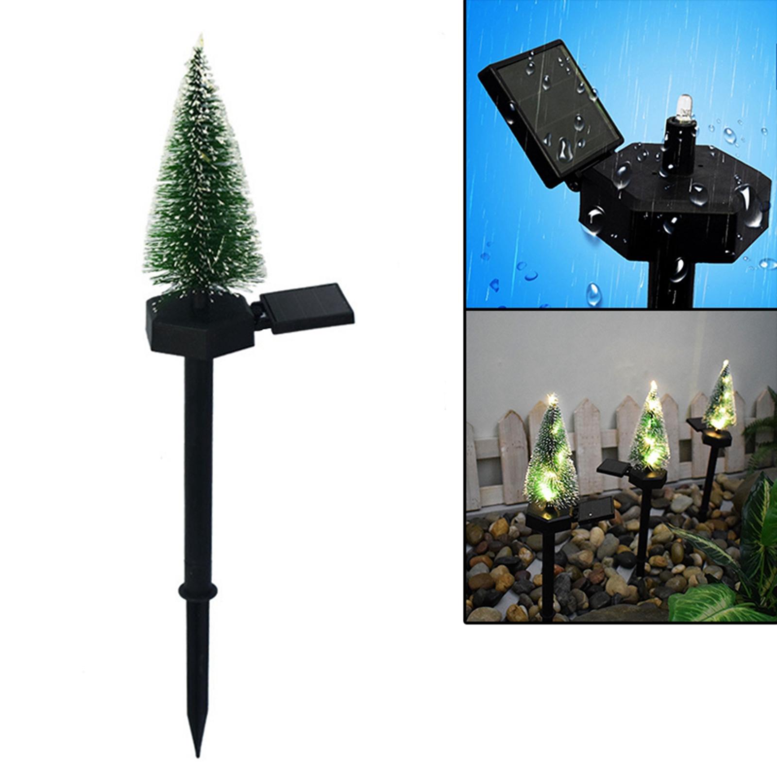 LED Christmas Tree Light Stake Lamp Solar Decorative Night Scene Ornaments Plug-in Lamp Night Lamp for Garden Yard Patio Walkway