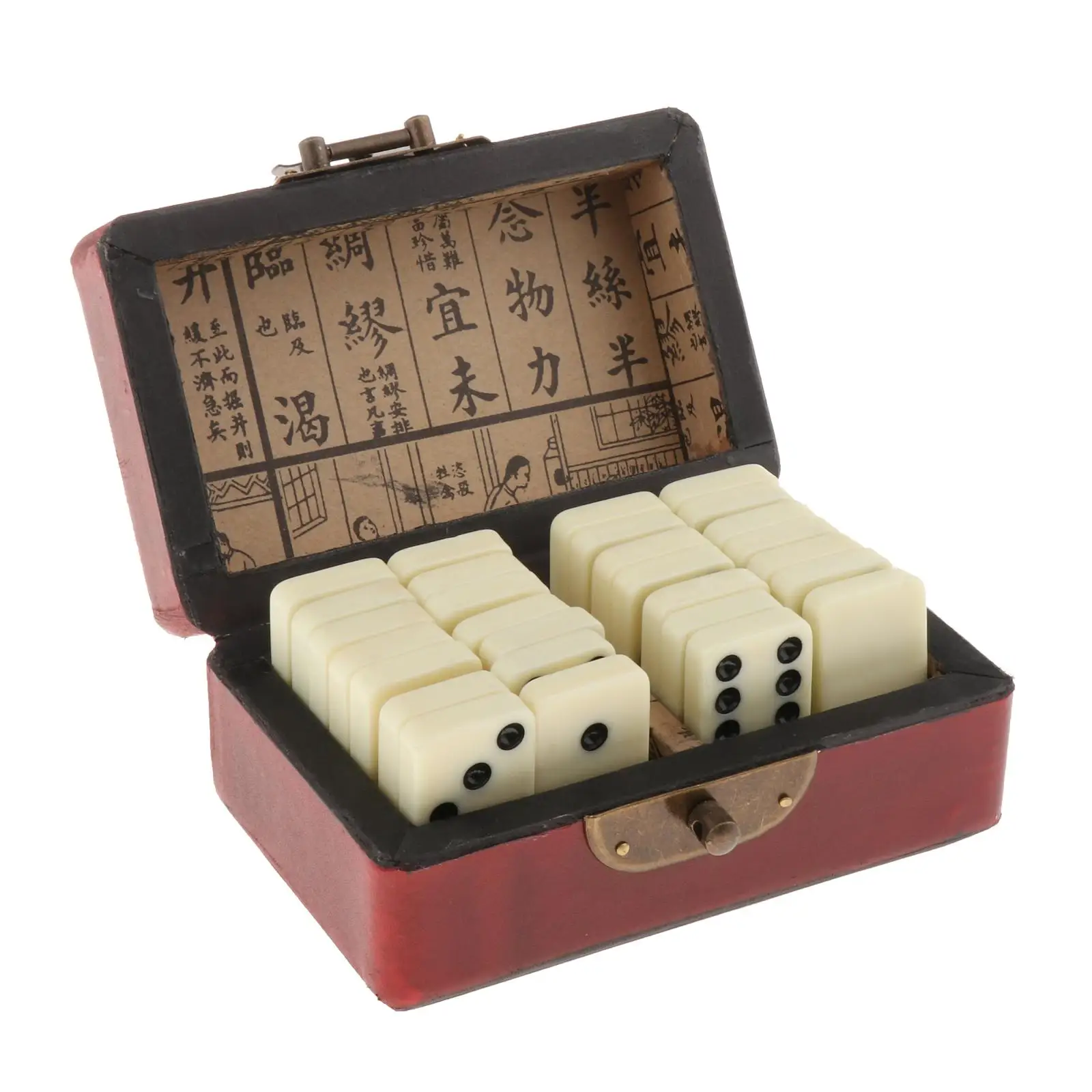 Original Classic Wooden Box Dominoes Set Traditional Indoor Childrens Game 28 PC 