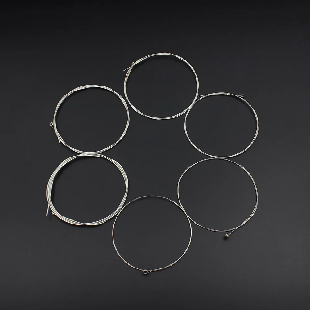 6 Pieces Silver-plated Guitar Stings for Acoustic Guitar Accessory Replacement Parts