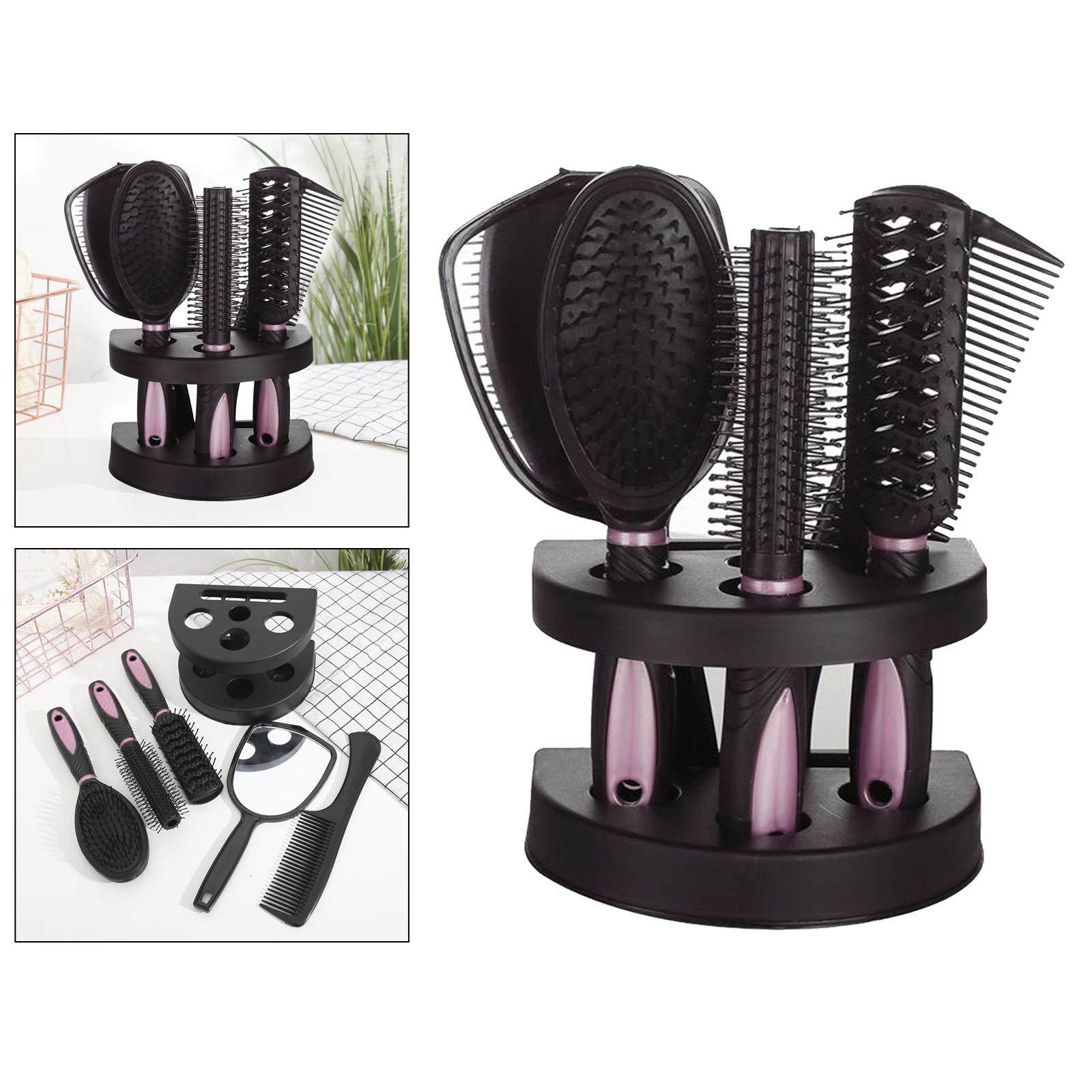 New 5Pcs Salon Hairbrush Ladies Styling Hair Brush Massage Comb Set Kit Pack