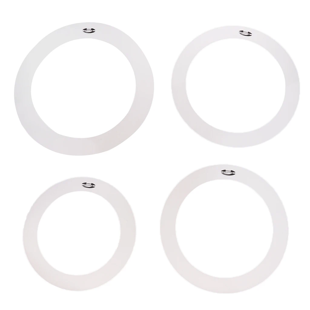 Sunnnimix 4 Pack Drum Muffler Dampening Rings Tone Control 10`` 12`` 14`` 16`` Percussion Instruments for Drum Set Accessories