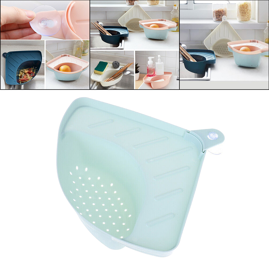 Sink Holder, Sink Storage Rack Bathroom Soap Storage Basket w/ Sucker Storage Rack for Fruit & Vegetable