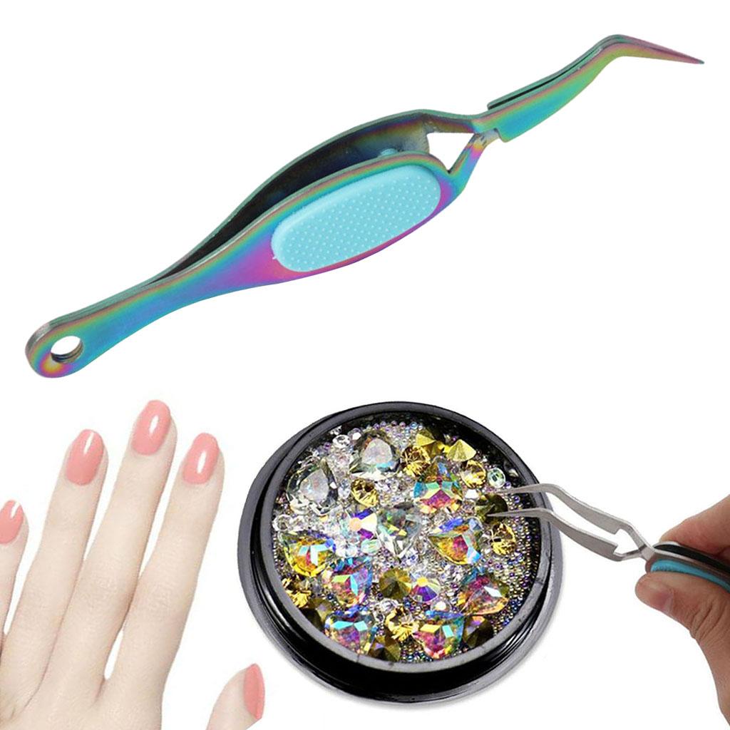 Tweezers X-Shaped Jewelry Clip Easy Clean for Nail Art Extension Nail Girl Manicurist