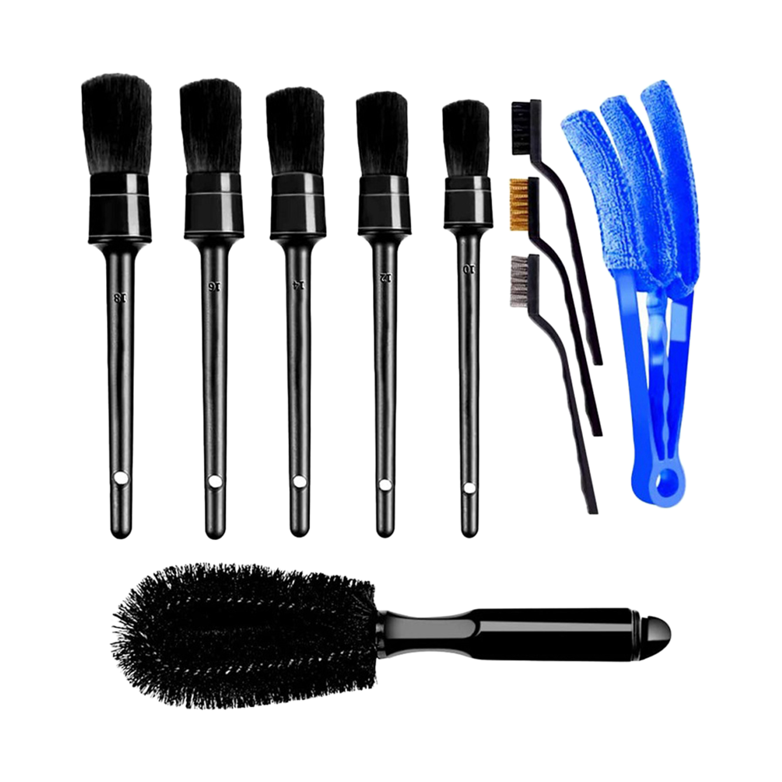 10 Packs Multi-Purpose Vehicle Detailing Brush Kit Wheel Clean Brush Set