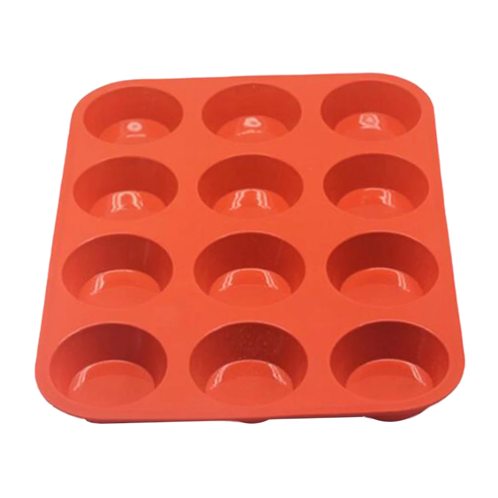 12 Cup Silicone Muffin Cupcake Moulds/Trays-Non Stick-Dishwasher & Oven Safe