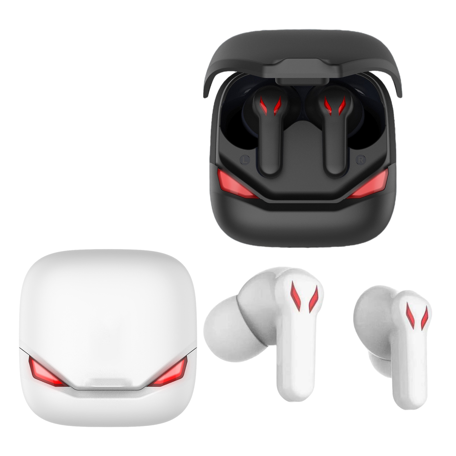 Bluetooth 5.0 Wireless Earbuds 360° Surround Stereo Sound Ultra-Low Latency Built-in Mic Power Bank Earphone for Music