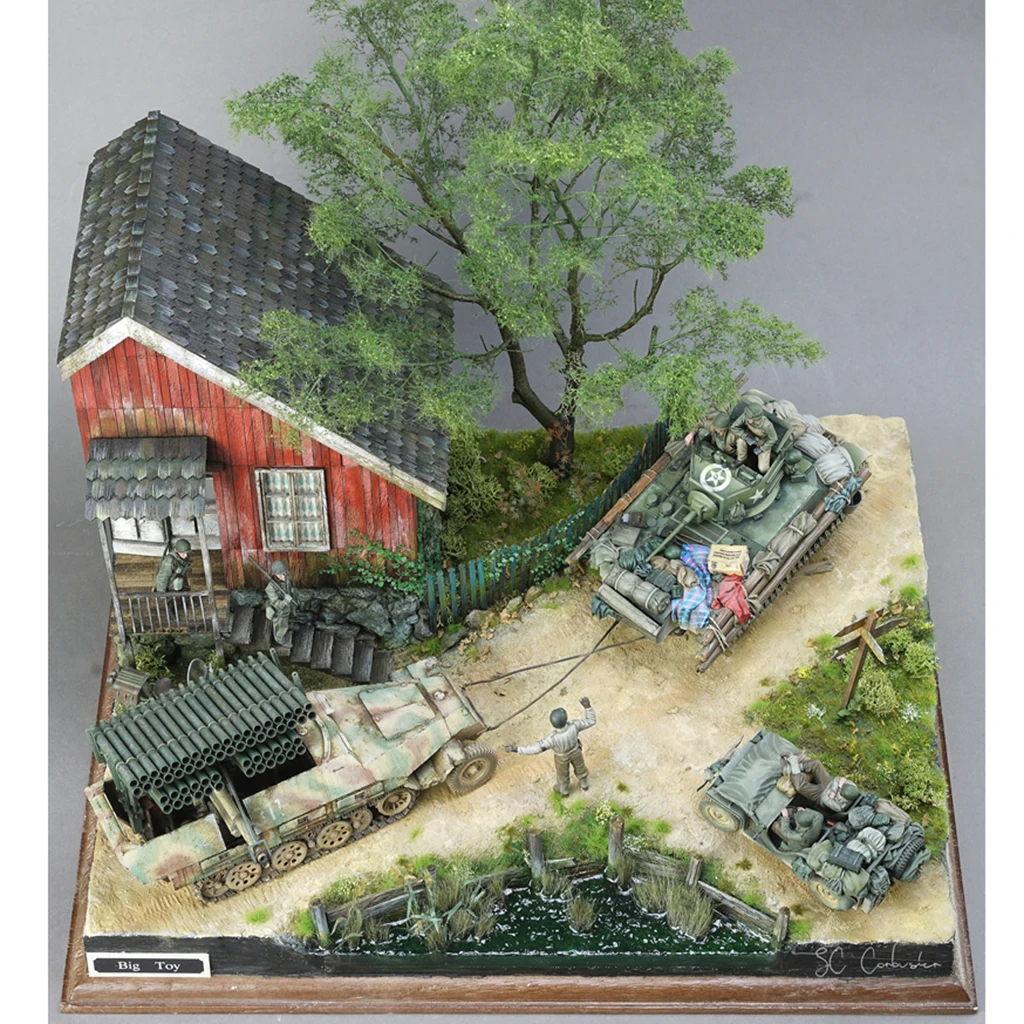 World War II Gerrman Soldier Shelter House Wood Cabin 1/35 Scale Model Kits