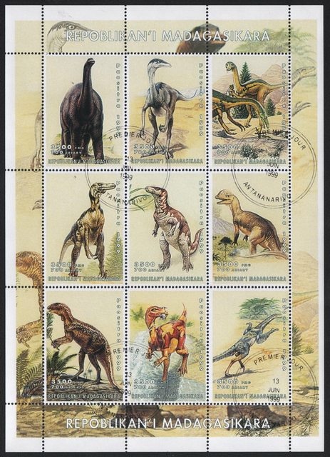 Motivos 10 Varios Prehistoria Animales Bloques (Sellos Para Los