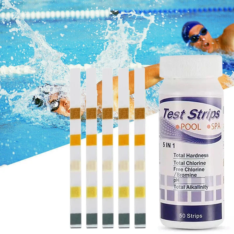 Swimming Pool Spa Water Test Strips PH Chlorine Measure Paper Tester 50psc Pack 