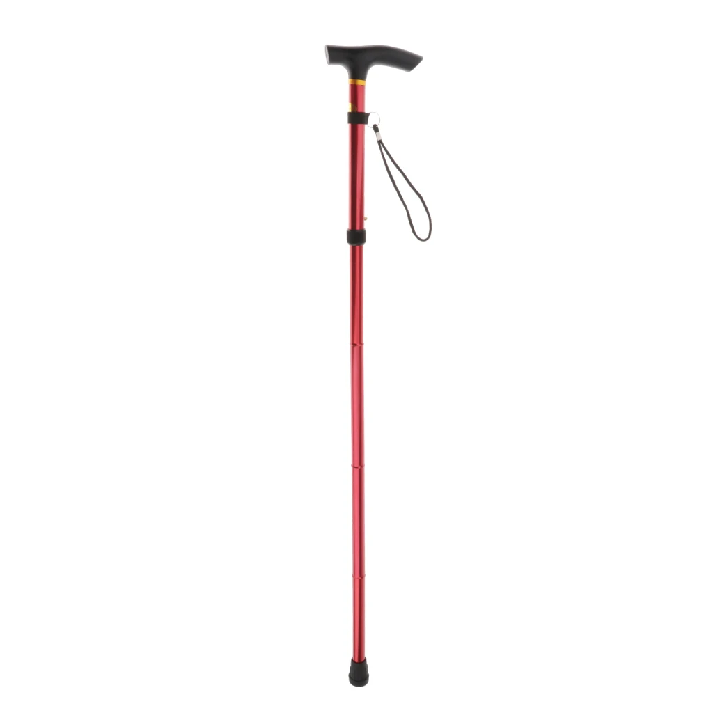 Height Adjustable Walking Stick Aluminum Metal Folding Cane Lightweight Easy Grip, 5 Colors Available