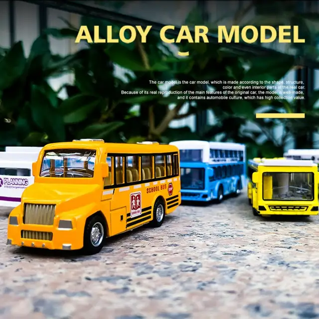 Totority 5 Unidades Puxar Para Trás Modelo De Ônibus Realista Modelo De  Ônibus Escolar Ônibus Simulado De Inércia Brinquedo De Carro Móvel Filho  Enchimento Liga Puxe o Carro Para Trás