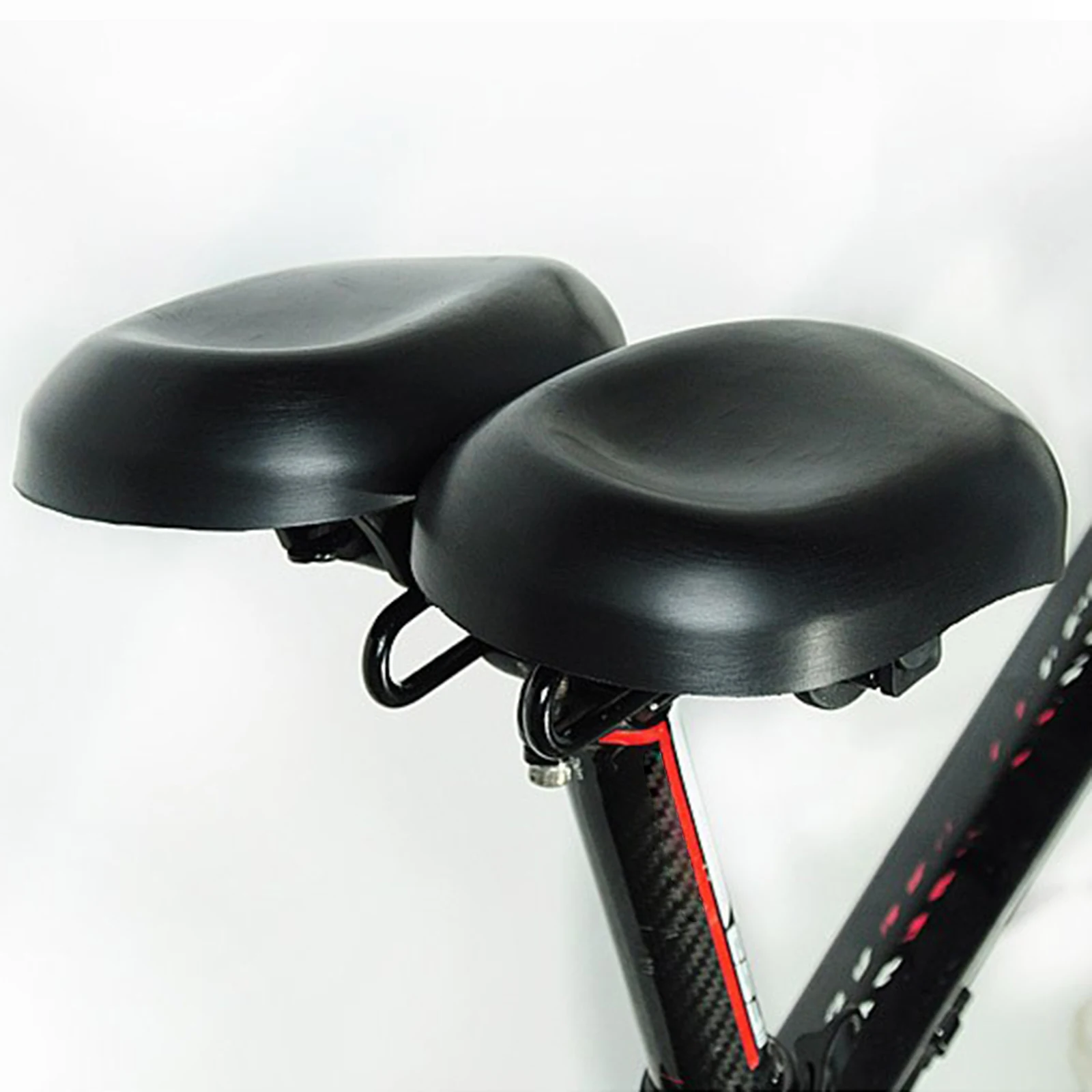 Dual Pad Bike Seat Breathable Comfort Wide Bike Seat Split Waterproof PU Leather Shock Absorbing MTB Bike Saddle Bicycle Saddle
