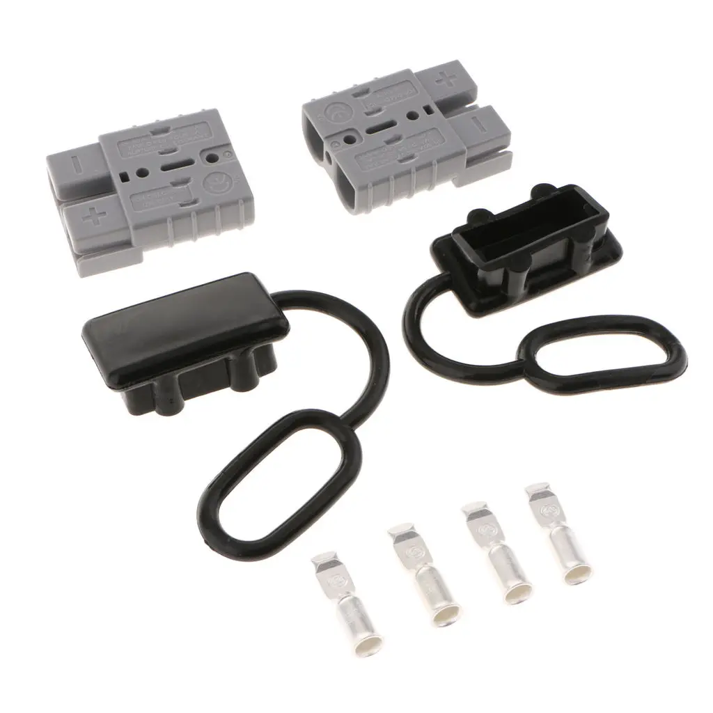 50A Battery Quick Disconnect Connector Plug Kit Trailer Winch Connector Grey