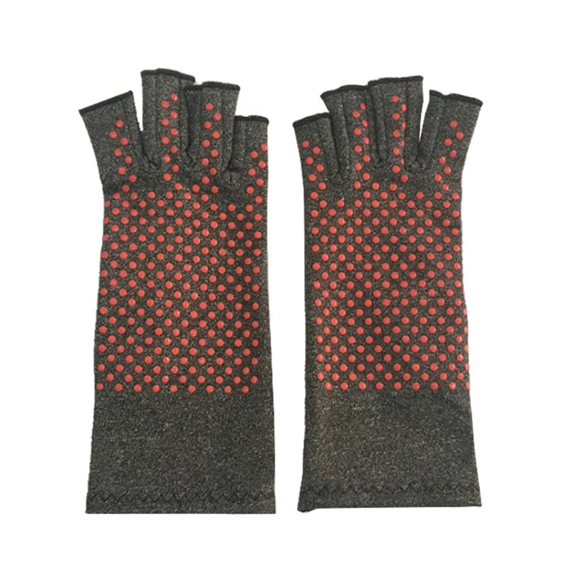 Compression Arthritis Fingerless Gloves Wrist Support Joint Pain Relief Hand Brace Magnetic Therapy Heating Mittens
