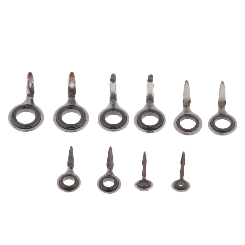 10pcs Fishing Rod Guides Eye Ring Rod Repair Kit 2mm, 3mm, 4mm, 4.5mm, 5mm
