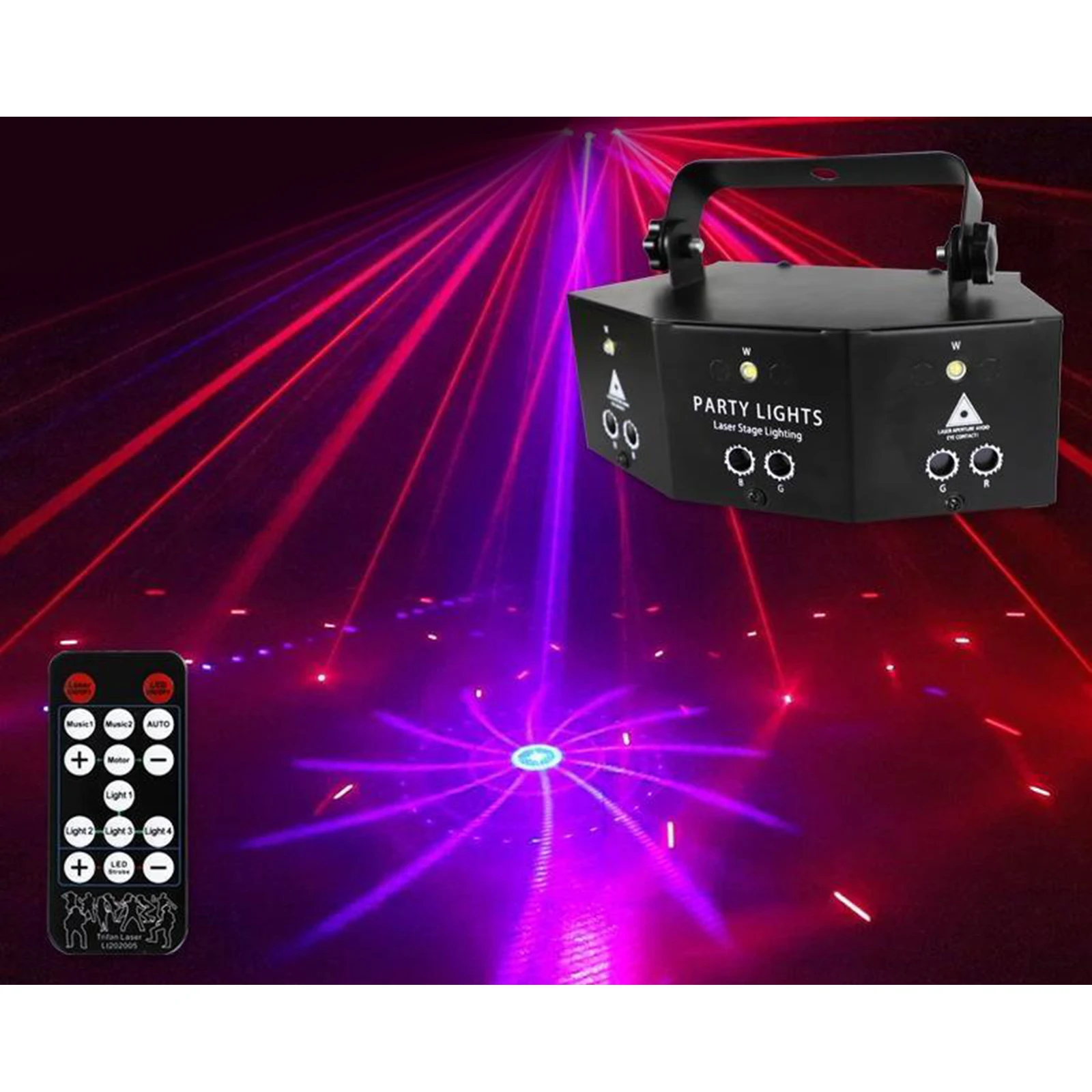 9-EYE  LED Light Remote RGB DMX Scanning Projector Strobe DJ tage Lights, EU Plug