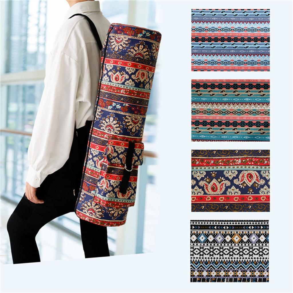 Printed Yoga Bag Yoga Mat Bag Men Women Sports Mat Bag Pilates Mat Backpack Fitness Dance Gym Mat Cover Sports Backpack