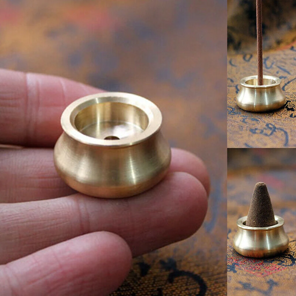 Durable Brass Incense Burner Stick Censer Holder Bowl for Home Yoga, Birthday Gift