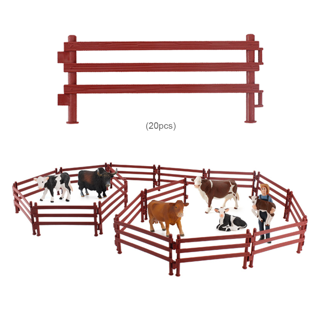 DIY Plastic Fence Model Horse Corral Fencing Accessories Playset for Kids