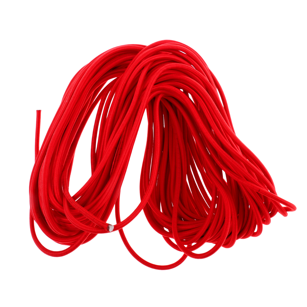 6mm Red Strong Elastic Bungee Rope Shock Cord Stretch String Tie Down Roof Rack Tent Kayak Boat Bag Luggage DIY Craft UV Stable