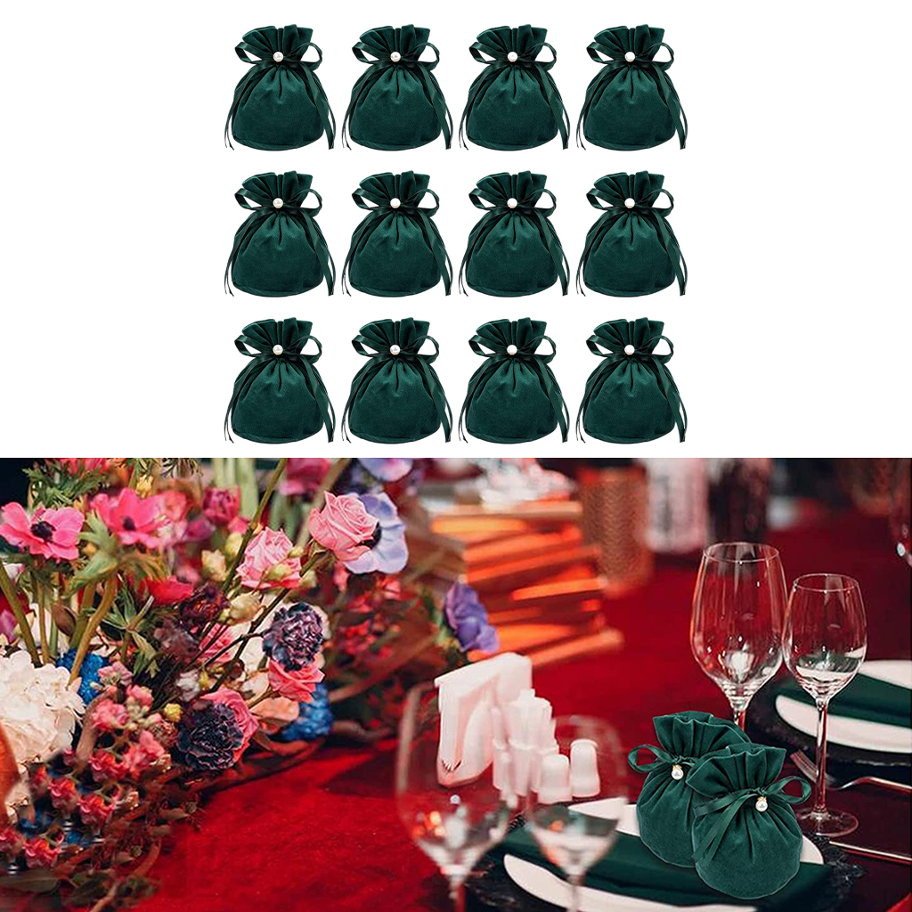 12Pcs Soft Velvet Pouches with Drawstrings Wedding gifts Bags Party Candy sachets Jewelry Favors Packing Sack Pouches Hand gift