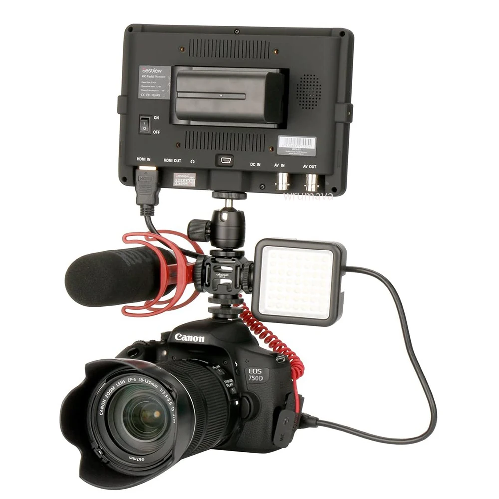 Aluminium Camera Hot Shoe Mount Adapter Video Triple Cold Shoe Bracket Light, LED Monitors Microphones Studio Flash Video Camera