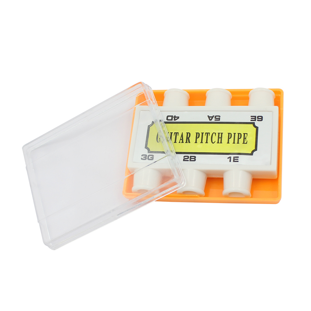 Guitar Pitch Pipe Pipe Pipe Tuner 6 Tone (E, A, D, G, B, E) Plastic 4.5 X 5.2 Cm