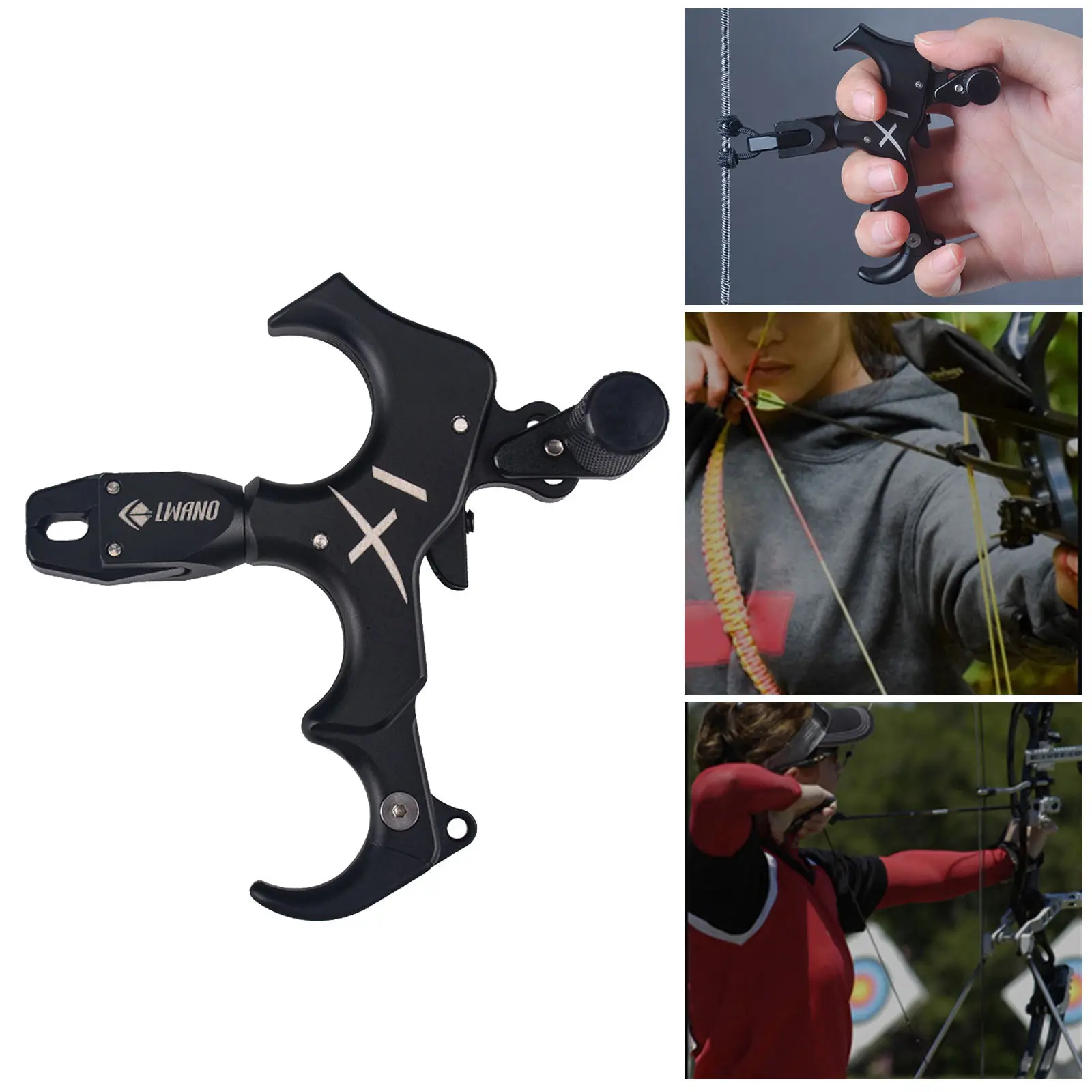3 Finger Grip Caliper Arrow Release Aids for Compound Bow Hunting Archery 