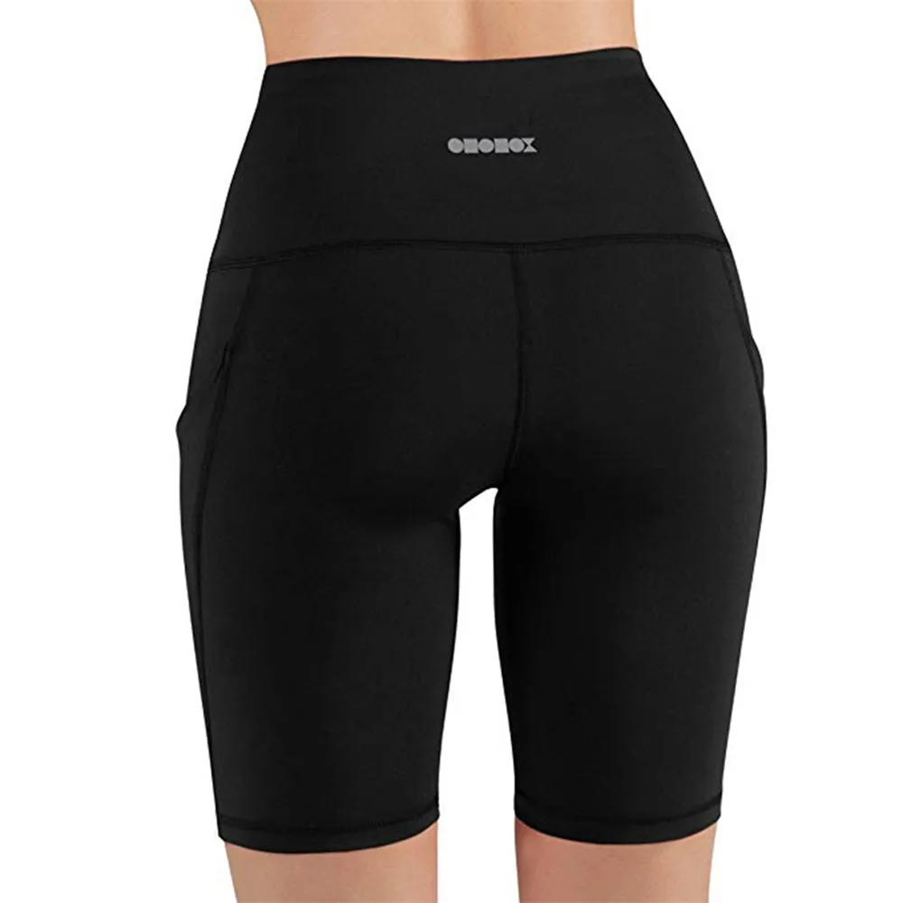 Women Sports Fitness Jogging Running Bodycon Shorts Casual High Waist Solid Color Jeggings With Phone Pockets Female Clothing workout clothes for women