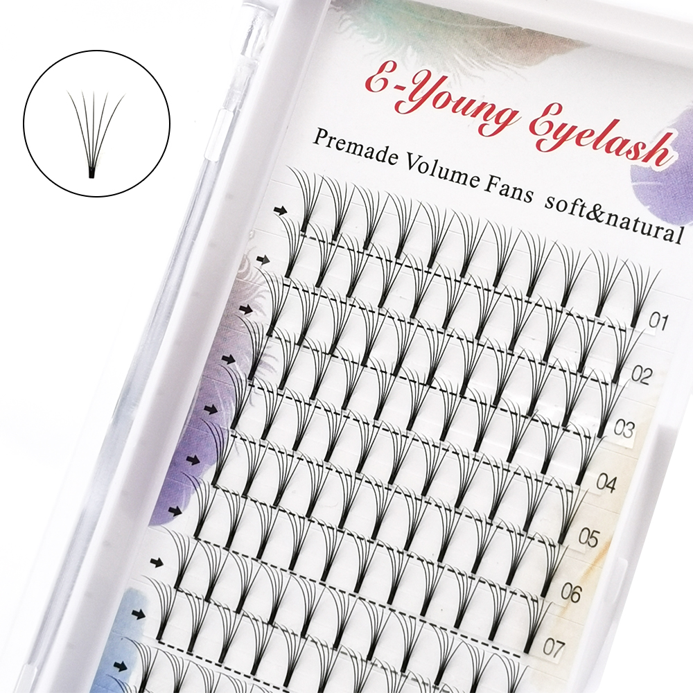 Best of E-YOUNG Russian Premade Volume Fans 3d / 4d / 5d Natural Lashes Short Stem Individual Eyelashes Extension Supplies Make Up Tool Reviews & Tips - Image 2