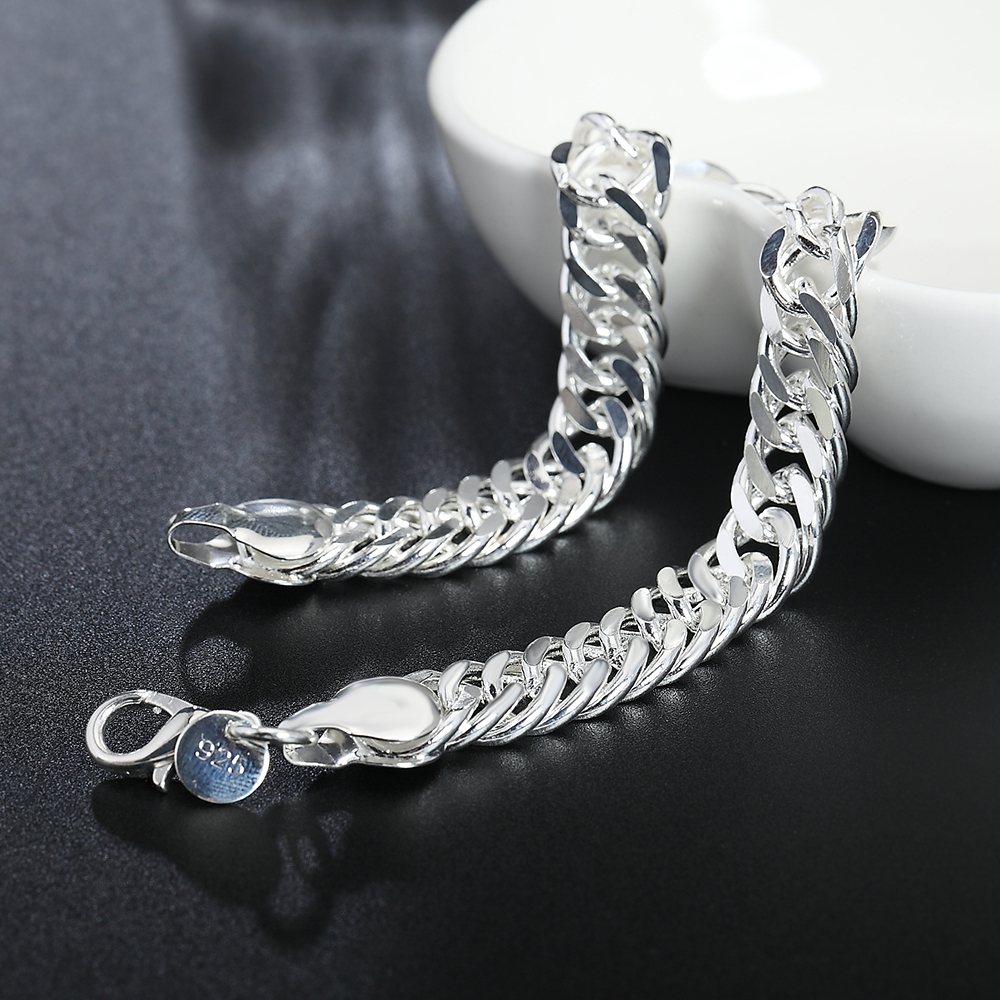 Heiße 925 Sterling Silber Armbänder 10 MM Ferrero wilde klassische Herrenkette für Frau Hochzeit Party Weihnachtsgeschenk Modeschmuck – Detail 2
