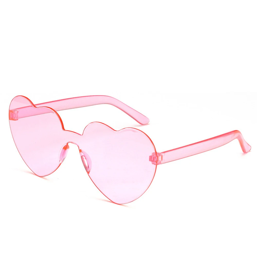 purple sunglasses MUSELIFE New One Piece Love Heart Lens Sunglasses Women Transparent Plastic Glasses Style Sun Glasses Female Clear Candy Color big frame sunglasses