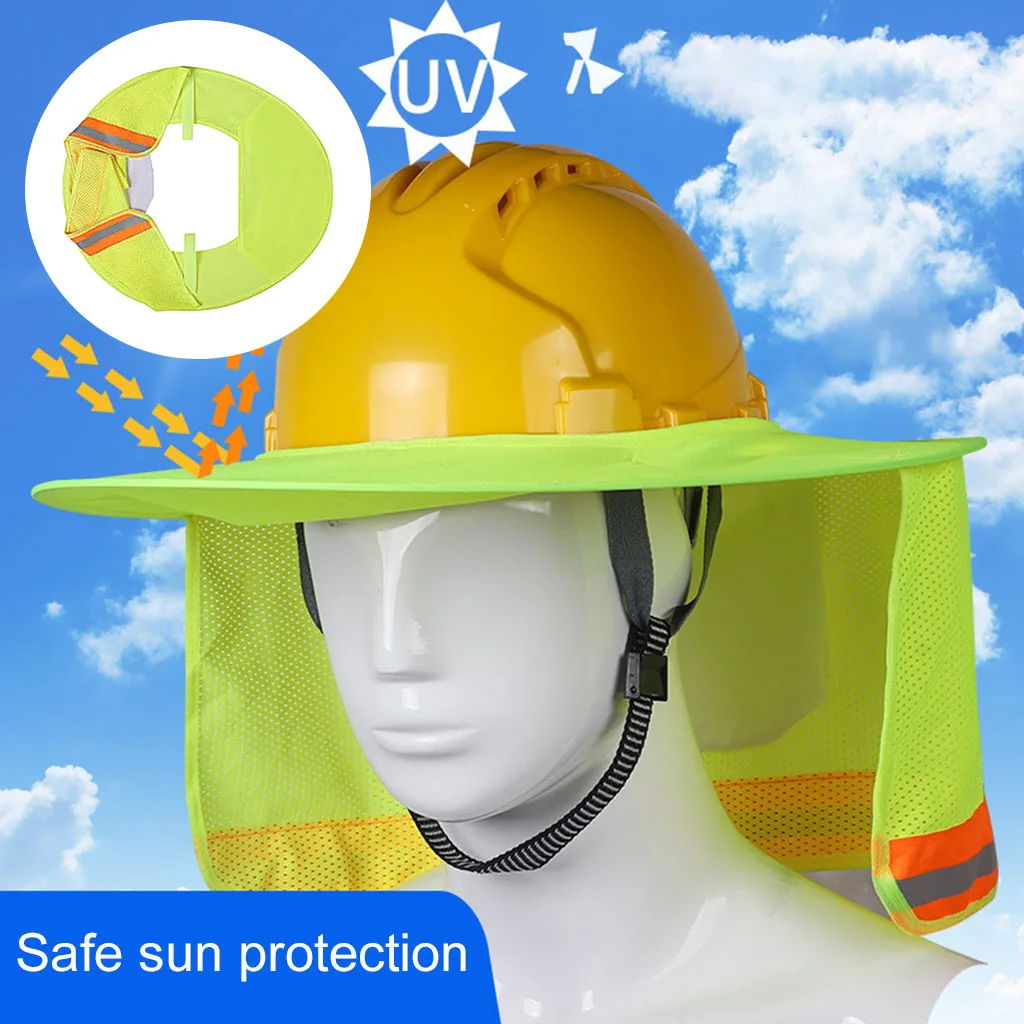 Hard Hat Sun Shield - Reflective Full Brim Mesh Sun Shade Protector (Hard Hat Not Included)
