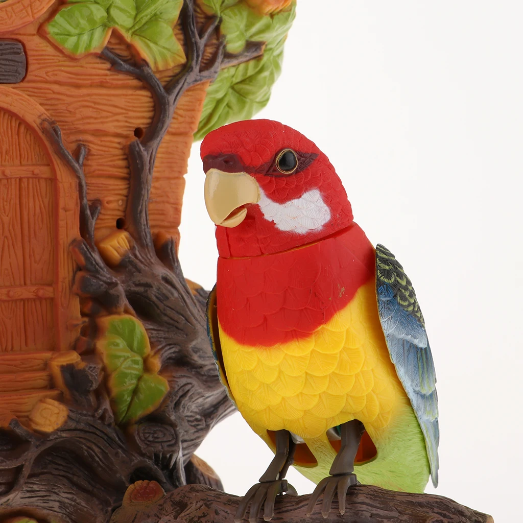Wall Mounted Simulated Chirping Dancing Parrots Birds Realistic Motion Sensor Singing Moving Toys Pets