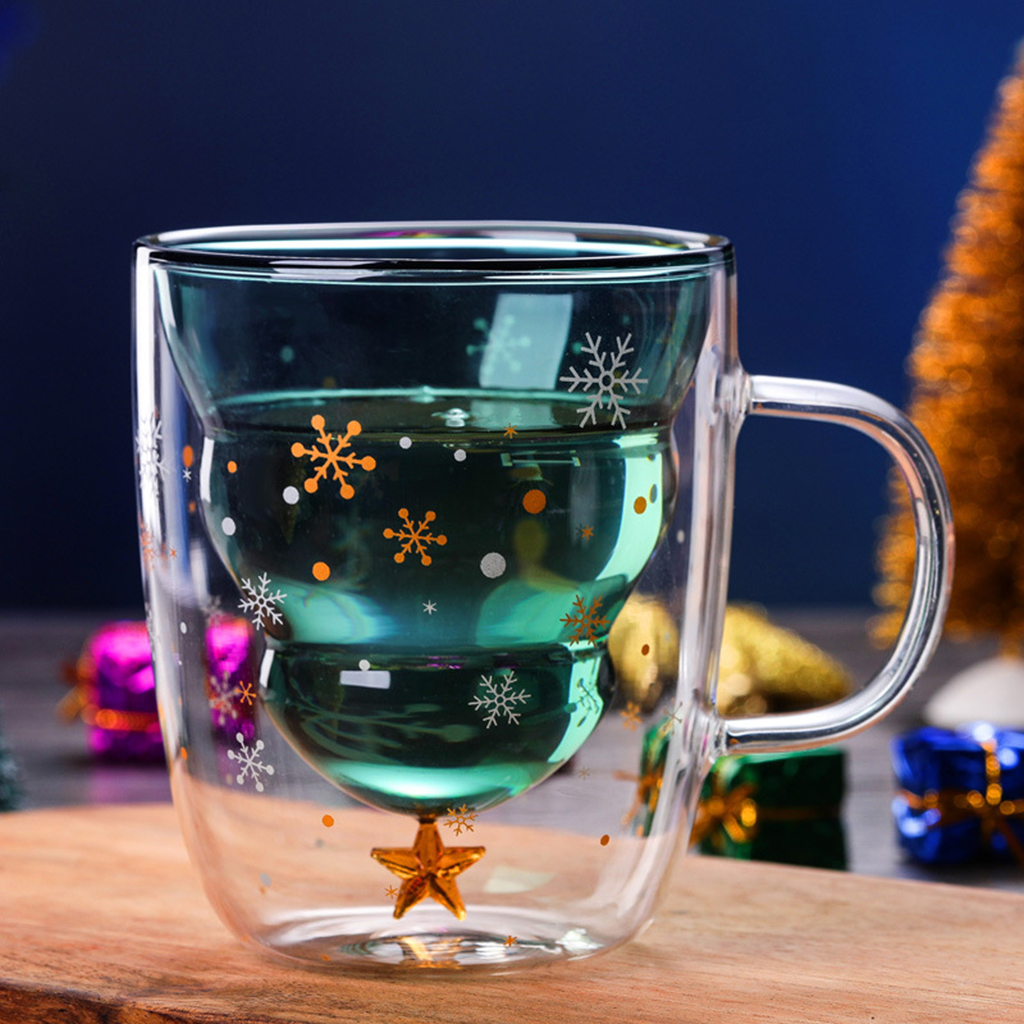 Double Wall Drinking Glasses Coffee and Tea Glass Mug Creative Espresso Milk Coffee Juice Water Crystal Cups for Office Home