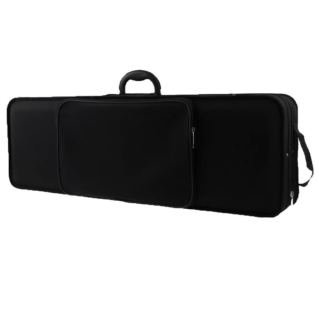 Oxford Fabric Violin Case Holder Organiser Shoulder Carry Bag Built-in Hygrometer for 4/4 Violin Parts 30.31 x 9.84 x 5.11inch