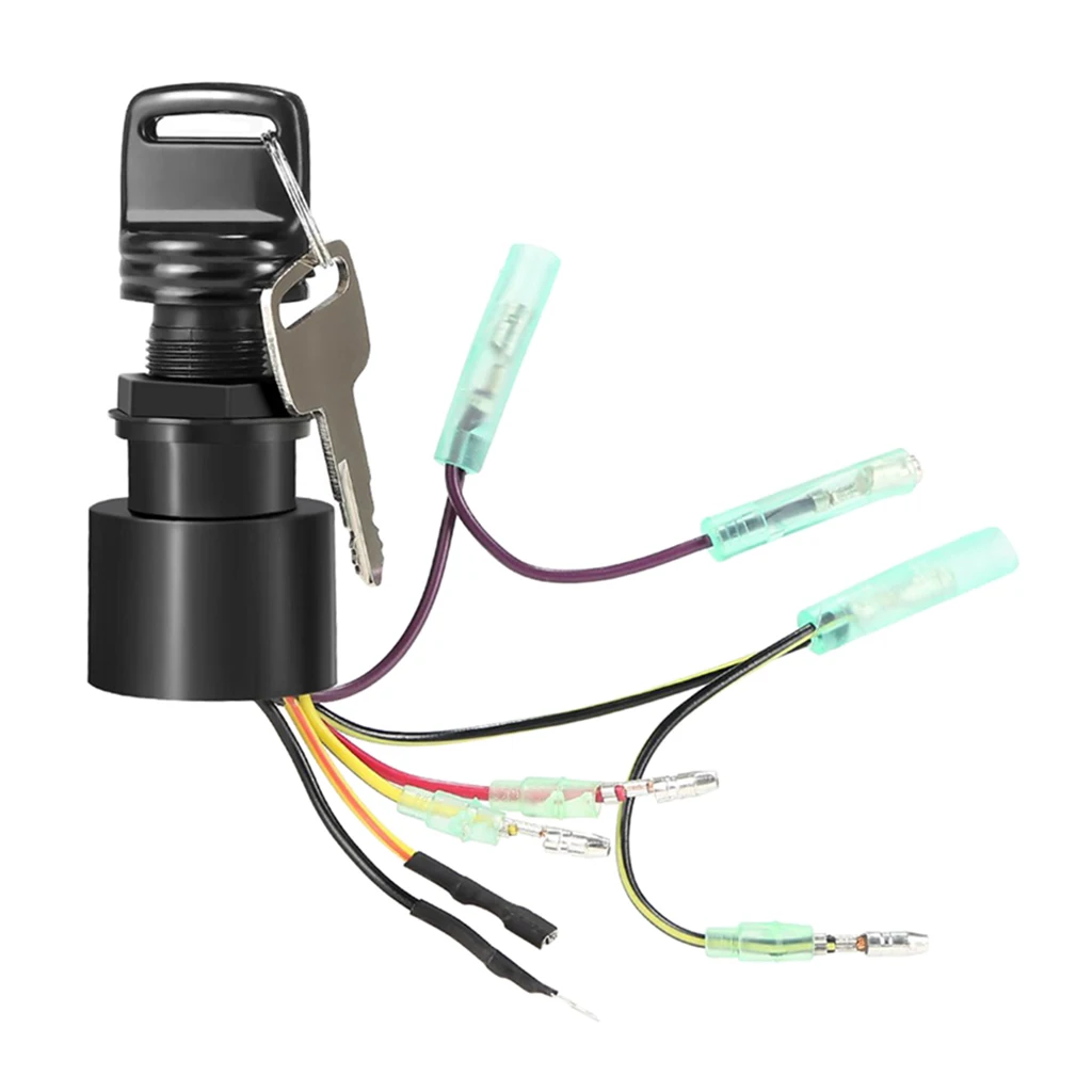 Boat Ignition Switch with 2 Keys Replacement for Mercury Mariner 6 Wire Connectors Off-Run-Start MP41070-2