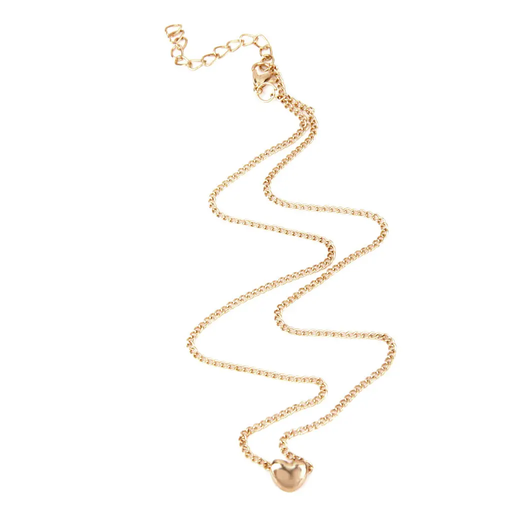 Gold  Mini Charm Tiny Heart Pendant Necklace Clavicle Chain for Woman